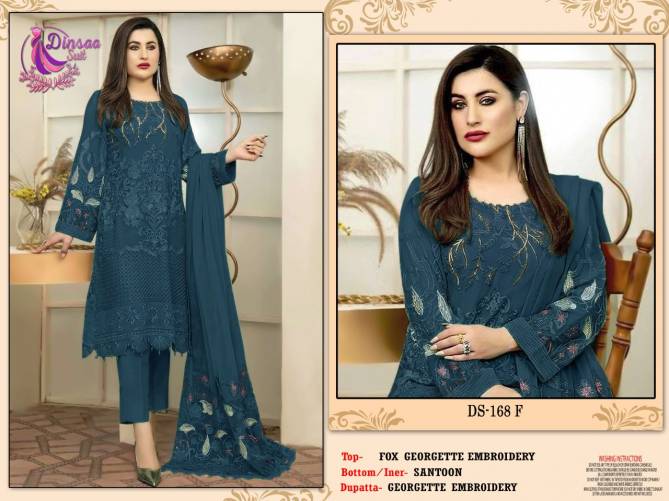 168 New Colour Dinsaa Suit Designer Wholesale Pakistani Salwar Suits Catalog